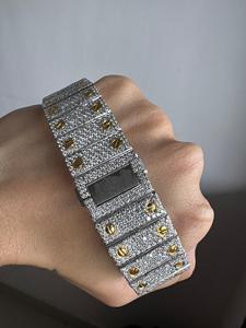 Hip-hop Style Luxury Mechanical Moissanite <b>Watch</b> Square 20mm Customizable Logo Diamond Dial Window Fashionable Rapper Design Men - Product Image 3