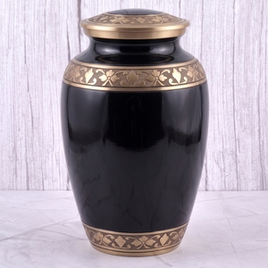 Urna Funeraria de Latón con Mariposas Azules y Doradas, Superficie Mate, para Cenizas Humanas, Recuerdo Funerario y Entierro - Product Image 3