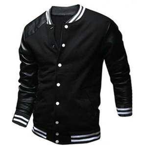 Veste universitaire pour homme 100% laine, col montant, logo sur le devant, coupe-vent, plusieurs modèles et tailles, personnalisation disponible. - Product Image 6