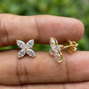 Pendientes de Diamantes de Laboratorio de Lujo E VVS2 VS1, 2CTW, Corte Marquesa, con Cierre de Rosca, Joyería de Aniversario - Product Image 3