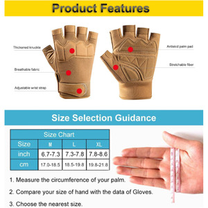 Guantes Tácticos Personalizados sin Dedos para Tiro, Caza y Fitness, Fabricante - Product Image 6