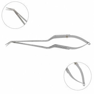 Ciseaux en forme de baïonnette JACOBSON, poignées à ressort, lames délicates, inclinées à 90° °     Longueur totale 7-3/8 pouces 18,7 cm ZETOMEDPRO - Product Image 1