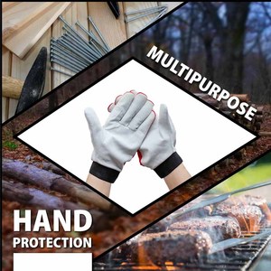 Best Performance Goat Grain Leather Assembly <b>Gloves</b> Soft & Comfortable Heat Resistant Heavy Duty Household Gardening <b>Gloves</b> - Product Image 6
