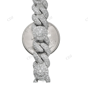 12MM 22" Fully Iced Miami Cuban Link <b>Chain</b> Customizable VVS Moissanite Gold Plated 925 <b>Silver</b> Men's GRA Certified Hip Necklaces - Product Image 4