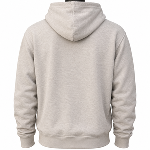 เสื้อฮู้ดดี้ผ้าฝ้ายฟลีซสำหรับผู้ชาย ลวดลายปักแบบดิสเทรส สตรีทแวร์แบบสวมหัว สั่งทำโลโก้ได้ รับผลิตแบบ OEM ODM ขายส่งจากโรงงาน - Product Image 2