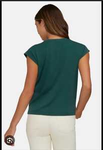 Tops de camisa para mujer, gorra informal de verano a la moda, camisetas básicas de manga corta con cuello redondo de Color sólido - Product Image 2