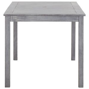 Ensemble de salle à manger d'extérieur durable de taille moyenne en bois d'acacia massif gris, mobilier de jardin - Product Image 4