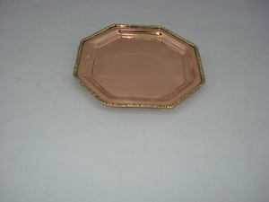 Plateau en cuivre massif avec embellissements en laiton - Product Image 1
