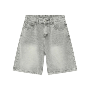 Shorts Bermuda en jean délavé pour homme, décontractés, taille mi-haute, fermeture boutonnée, 100 % coton, couleur unie, écologiques, pour l'été - Product Image 3