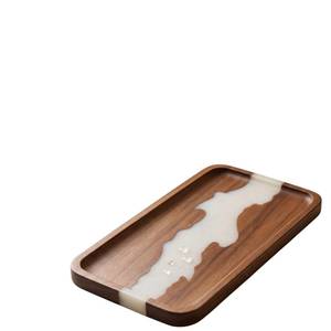 Plateau de service rectangulaire en bois et résine naturelle, artisanal, de style impérial, moderne et décoratif, pour la maison et la cuisine - Product Image 5