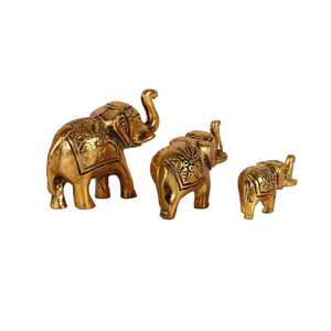 Figuras de elefantes de 8.89 x 3.05 x 6.86 cm, juego de 3 esculturas de animales Feng Shui hechas a mano, decoración de mesa, adorno para sala de estar - Product Image 2