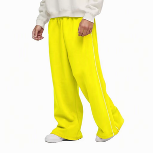 Custom High Quality Unisex Straight Leg <b>Lounge</b> Jogger <b>Pants</b> <b>for</b> <b>Men</b> 100% Cotton Casual Black French Terry Wide Leg Sweatpants - Product Image 4