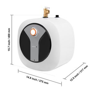 Scaldabagno Elettrico Mini da 1440W, Boiler per Acqua Calda da 4 Galloni con Valvola di Sicurezza Temperatura e Pressione, Facile Installazione, Spina EU - Product Image 6