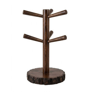 Soporte de madera para tazas de café con diseño elegante, organizador de tazas con 6 ganchos, colgador para exhibir tazas, accesorio para cocina y hogar. - Product Image 2