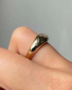Anillo Vintage con Diamante Cultivado en Laboratorio con Corte Corazón Gitano, Banda de Oro Sólido de 14K con Engaste de Bisel, Anillo Antiguo de Una Sola Piedra, Anillo de Promesa y Boda - Product Image 5