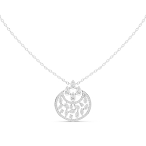 Collier pendentif floral en or jaune 14 carats avec diamants, chaîne à maillons pour femme, cadeau de mariage, bijoux - Product Image 5