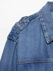 Wholesale High Quality Women's Solid Winter Denim Jacket Customizable Eco-Friendly Breathable Windproof 100% Cotton Casual - Product Image 3
