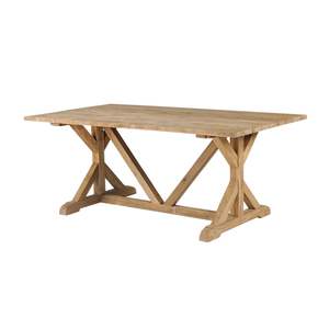 Table à manger rectangulaire en teck massif, fabriquée à la main, moderne, écologique, imperméable, finition naturelle, mobilier de patio - Product Image 3