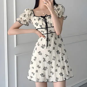 Vestido Casual de Gasa para Mujer, Tallas Grandes, Cuello Cuadrado Sencillo, Manga Corta, Largo hasta la Rodilla, Transpirable y Ecológico, Venta al por Mayor - Product Image 5