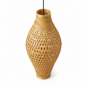 โคมไฟแขวนทรงหยดน้ำทำมือจากไม้ไผ่  โคมไฟห้อยเพดานแบบสานรักษ์โลก ขายส่ง - Product Image 4
