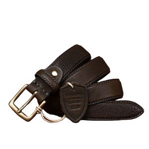 Cinturón de Cuero Retro Lavado al Agua, Estilo Vintage de Doble Cara, con Hilo de Coser de Cobre, a la Moda, para Jeans - Product Image 1