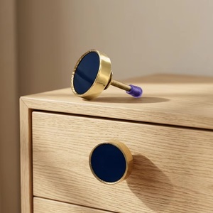 Poignée de meuble ronde en laiton bleu, style moderne, durable, pour armoire, bar, cuisine, tiroir, porte, placard - Product Image 4