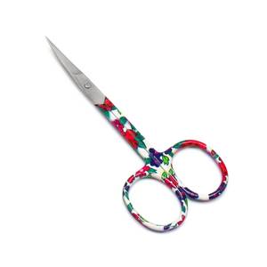 Ciseaux à ongles à motif floral, lame en acier inoxydable, manche en plastique, pointe acérée, design à trou rond pour le soin des ongles des adultes - Product Image 1