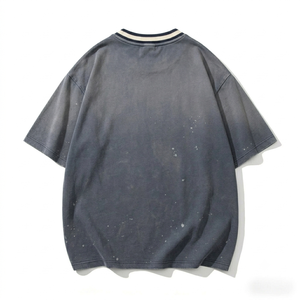 Fabricant de t-shirts streetwear personnalisés, t-shirt graphique vintage pour homme, coupe ample, style universitaire imprimé, effet délavé - Product Image 5