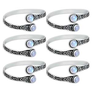 Women's Daily Life Bangle Factory Price High Quality Two Stone <b>Rainbow</b> Bohemian Style Geometric Silver Plated Adjustable - Product Image 3