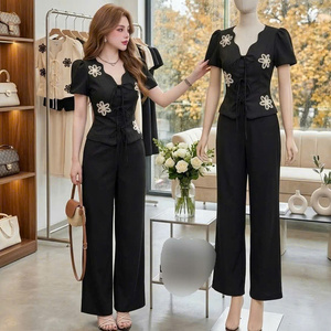 Two Piece Summer Casual Skinny Cotton Eco-Friendly Washable Women's Clothing <b>Set</b> Comfortable Natural Fashion Customized Long - Product Image 1
