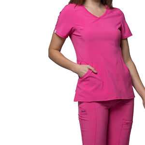 Solid Color Medical <b>Nursing</b> Scrub Uniform Short Sleeve V-Neck Cheap Price <b>Nursing</b> Scrub Uniform - Product Image 3