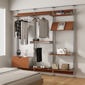 Perchero de estilo abierto de aluminio extruido, unidad de almacenamiento de suelo a techo para dormitorio o entrada. - Product Image 5