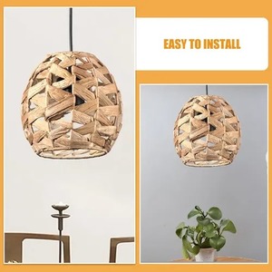 Handmade Water Hyacinth Lampshade Pendant <b>Light</b> <b>Cheap</b> Price Lamp Shade Cover for Wholesaler Retailers Handicraft Decor - Product Image 2