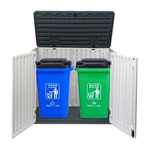 Box di Stoccaggio da Esterno Resistente da 260 Galloni, Casetta per Attrezzi da Giardino, Contenitore in Plastica e Alluminio per Biciclette - Product Image 6