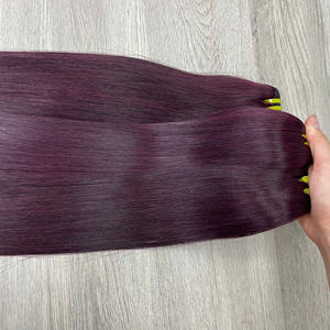 Vente en gros d'extensions de cheveux vietnamiennes 100% Super Double os droit bordeaux tissage cheveux vierges bruts - Product Image 5