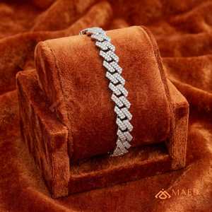 Pulsera de Cadena Fina con Moissanita Plateada, Joyería de Lujo Estilo Nueva York, Regalo Elegante para Uso Diario - Product Image 1