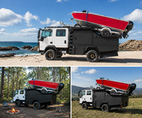 Camioneta Camper 4x4 Todoterreno con Amplios Compartimentos de Almacenamiento y Sistema de Portaequipajes en el Techo