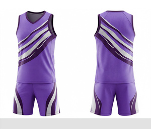 Maillot de basket-ball de haute qualité en sublimation, séchage rapide, respirant, en polyester, avec short, vêtements de sport d'équipe pour hommes, femmes et jeunes - Product Image 6