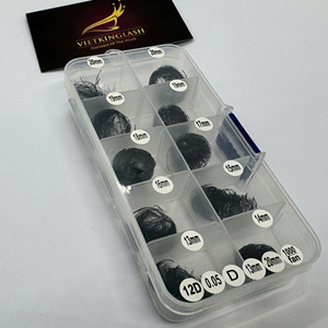 พัดขนตาปลอมแบบทำมือ รุ่นปลายแหลม แบบสำเร็จรูป 3D 8D 12D 14D 500 1000 พัดขนตารัสเซียแบบหลวม ความยาวคละแบบ - Product Image 5