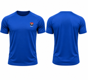 Camiseta deportiva de manga corta azul para hombre Dumela, cuello redondo, ajustada, de secado rápido, tejido de punto transpirable, antipilling en la parte delantera - Product Image 2