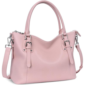 Sac fourre-tout de voyage pour femme en cuir véritable, forme demi-lune, avec bandoulière, fermeture éclair, grande capacité, tendance - Product Image 1
