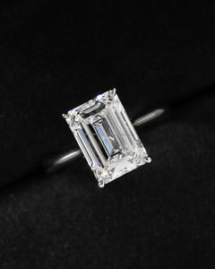 Igi/lab เพชรตัดสีเขียวมรกตโบราณ14K สีเหลืองสำหรับงานแต่งงาน/แหวนหมั้น unisex สีขาวทองสวยงามปาร์ตี้ครบรอบ - Product Image 1