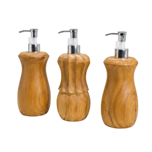 Ensemble de lavage des mains en teck de luxe ARTERRA, distributeur de savon liquide moderne, écologique et durable pour la décoration de salle de bain de luxe - Product Image 5
