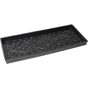 Rectangular <b>Black</b> Metal Boot Tray Waterproof Mud Mat for Entryway Porch <b>Shoe</b> Storage Home Entryway Decorative Boot Tray - Product Image 2