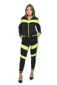 Nuevo Conjunto Deportivo Casual con Capucha para Mujer, Chaqueta con Cremallera y Pantalones con Bloques de Color, Logotipo Personalizado - Product Image 1