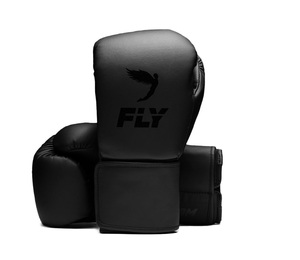 Guantes de Boxeo MMA Black Fly Superloop Pro X2, Cuero Vacuno Auténtico, Dedos Completos, Antideslizantes, Ligeros, Transpirables, Cierre de Gancho y Bucle - Product Image 1
