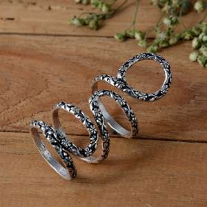 Handmade 925 Sterling <b>Silver</b> Triple Loop Arthritis Splint <b>Ring</b> - <b>Adjustable</b> Multi-Joint Finger Support - Product Image 1