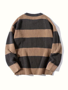 Pull en laine tricoté pour homme, anti-plis, anti-rétrécissement, avec logo frontal et col semi-montant - Product Image 3