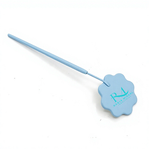 Espejo para extensión de pestañas con forma de flor / color azul cielo con recubrimiento en polvo y mango liso para inspección de pestañas - Product Image 2