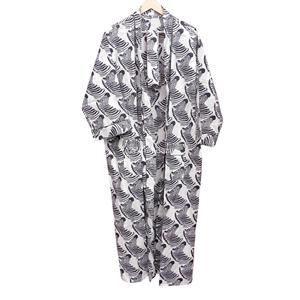 Bata Larga con Cuello en V para Mujer, Estampado Floral, Manga Larga, Ropa Casual, 100% Algodón, Suave, Transpirable, de Secado Rápido, con Cierre de Cinturón - Product Image 4